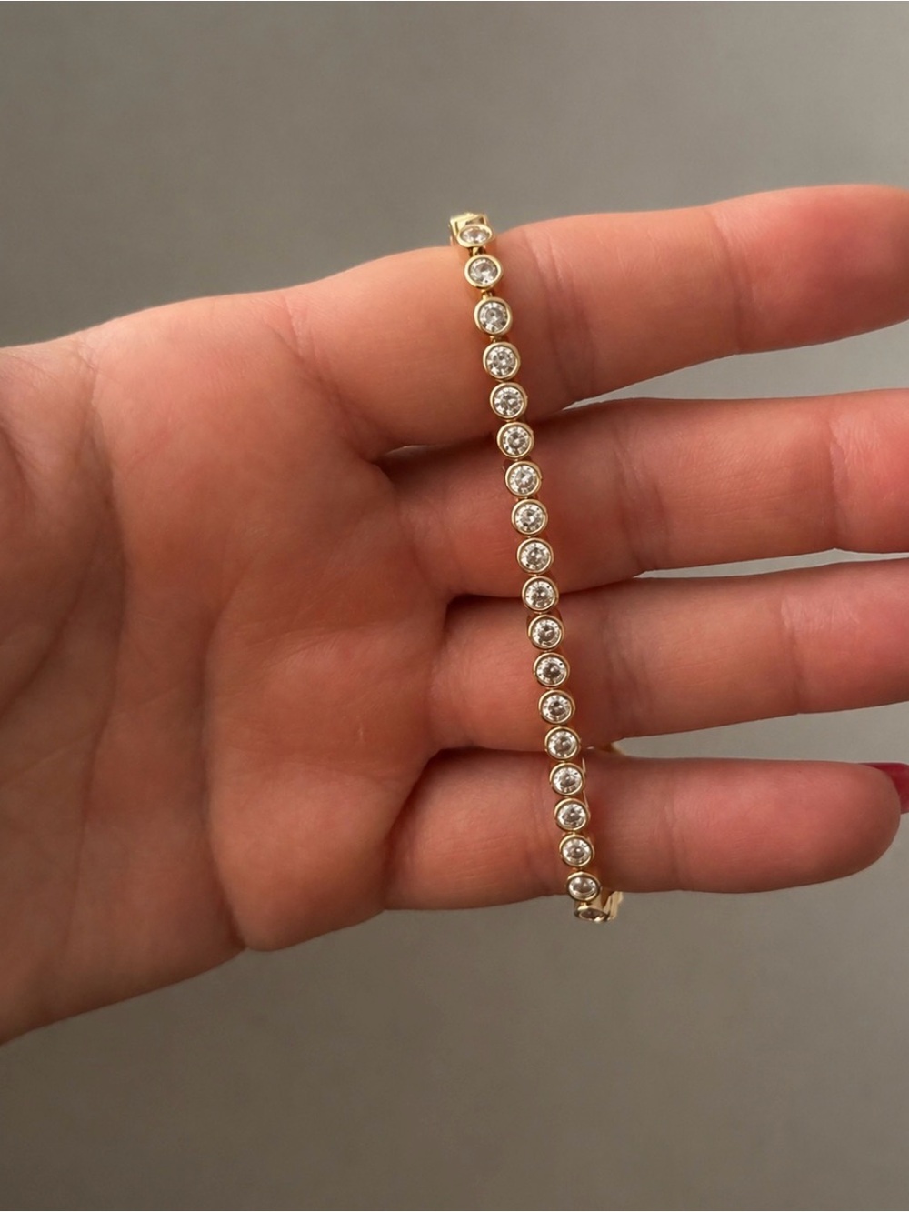 Gold Crystal Tennis Bracelet - Women Jewelry
